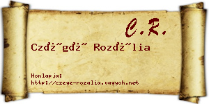 Czégé Rozália névjegykártya